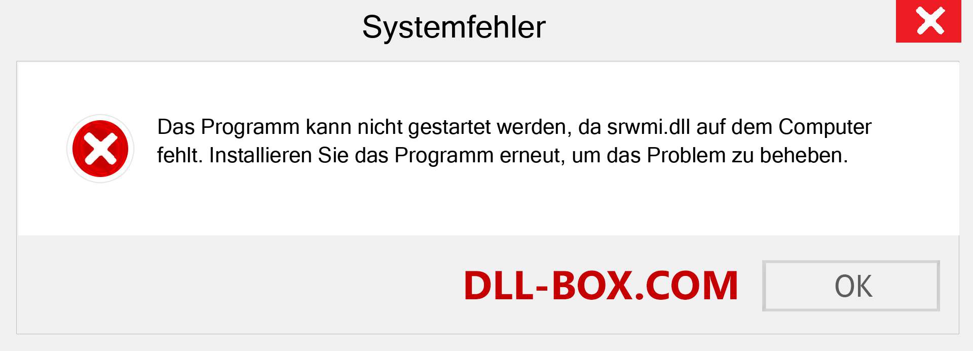 srwmi.dll-Datei fehlt?. Download für Windows 7, 8, 10 - Fix srwmi dll Missing Error unter Windows, Fotos, Bildern